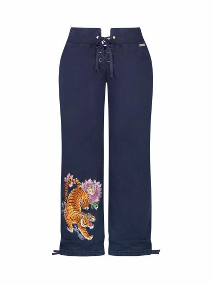 Navy Tiger Embroidered Suit