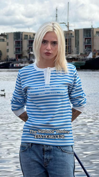 Blue striped long-sleeve