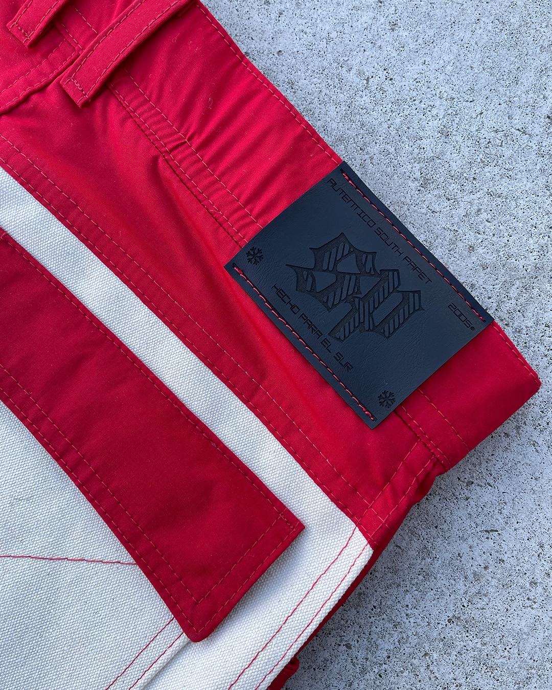 Crimson Block Flare Pants