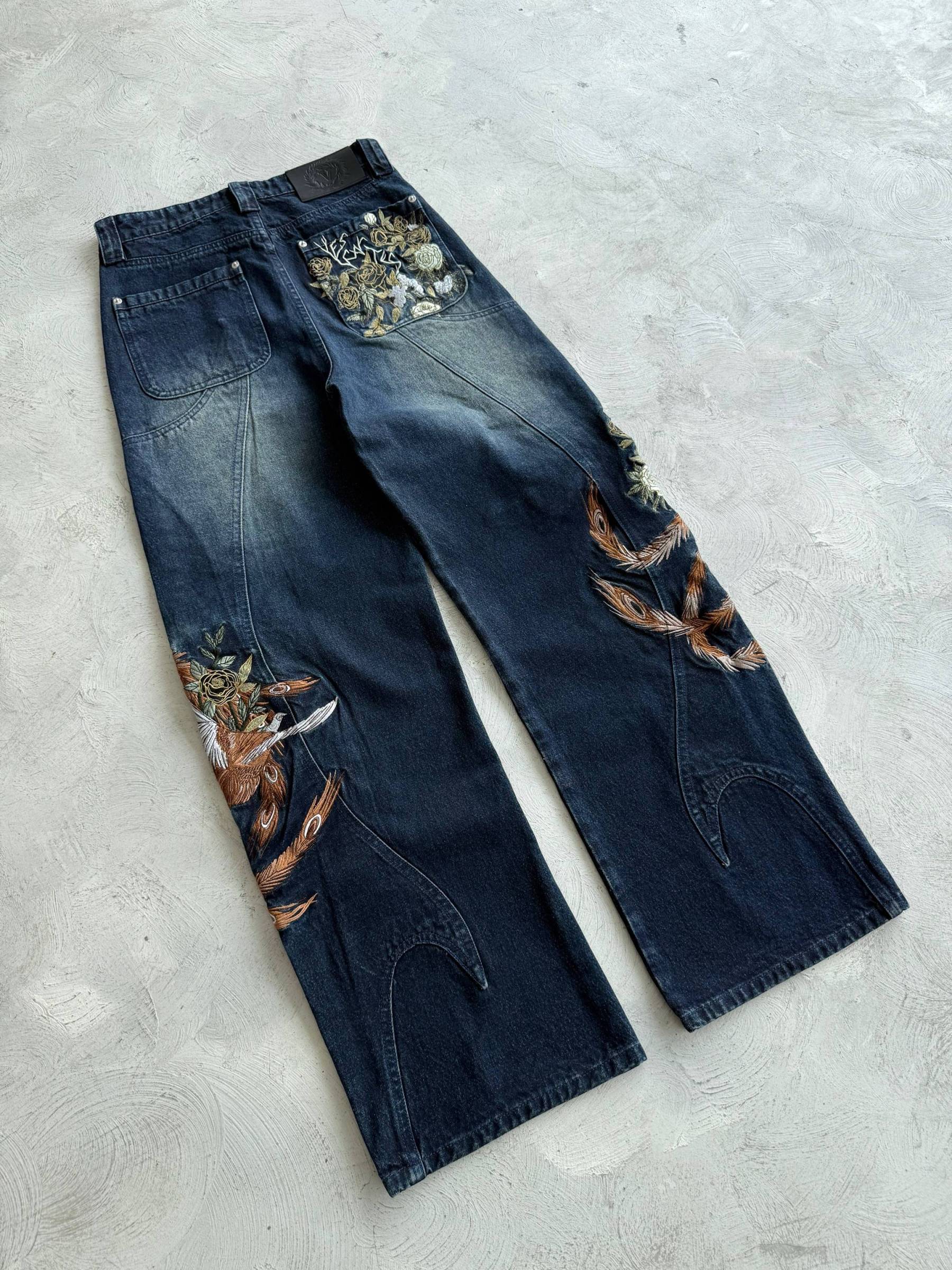Embroidered Denim Jeans