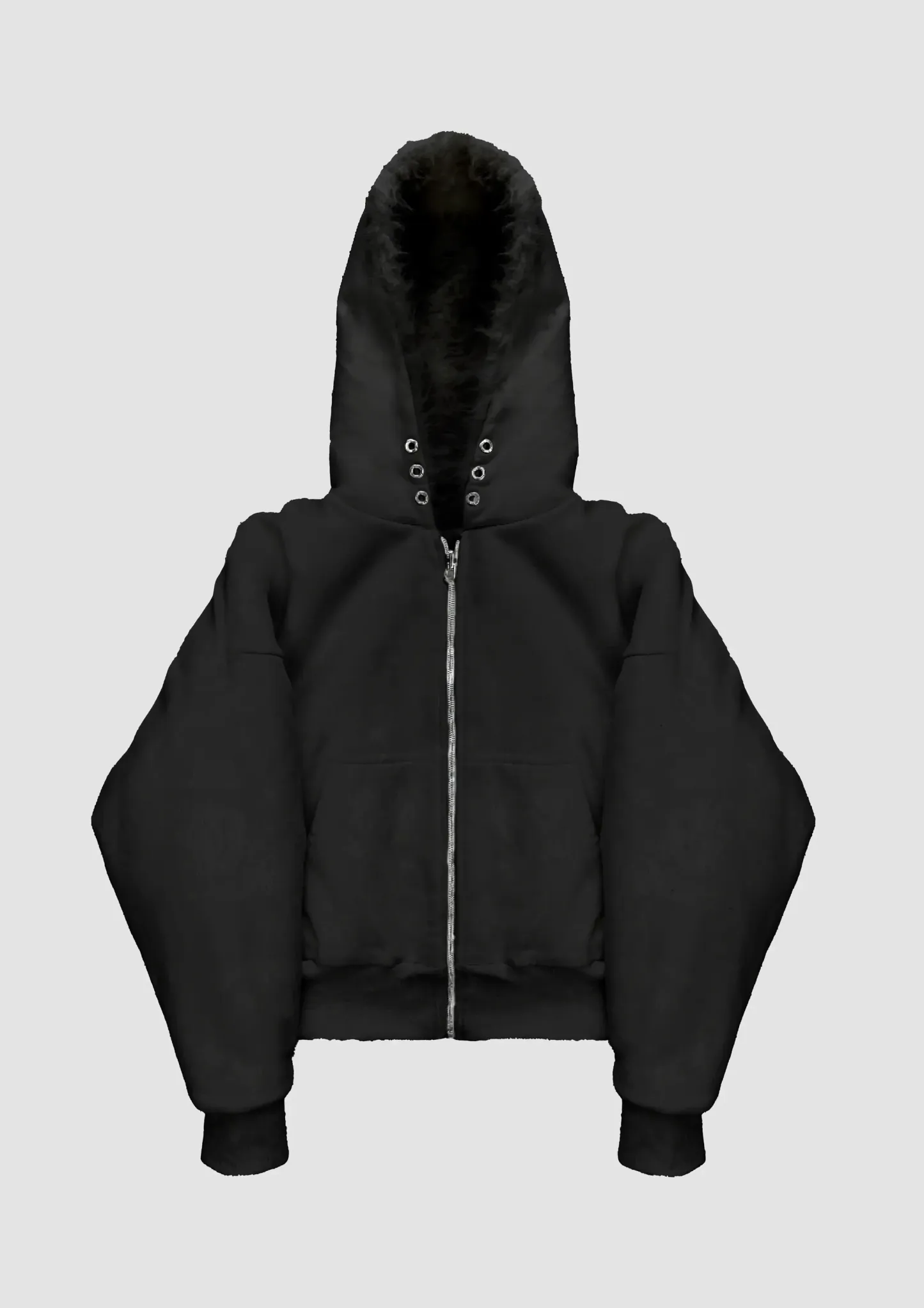 YETI FUR REVERSIBEL ZIP HOODIE