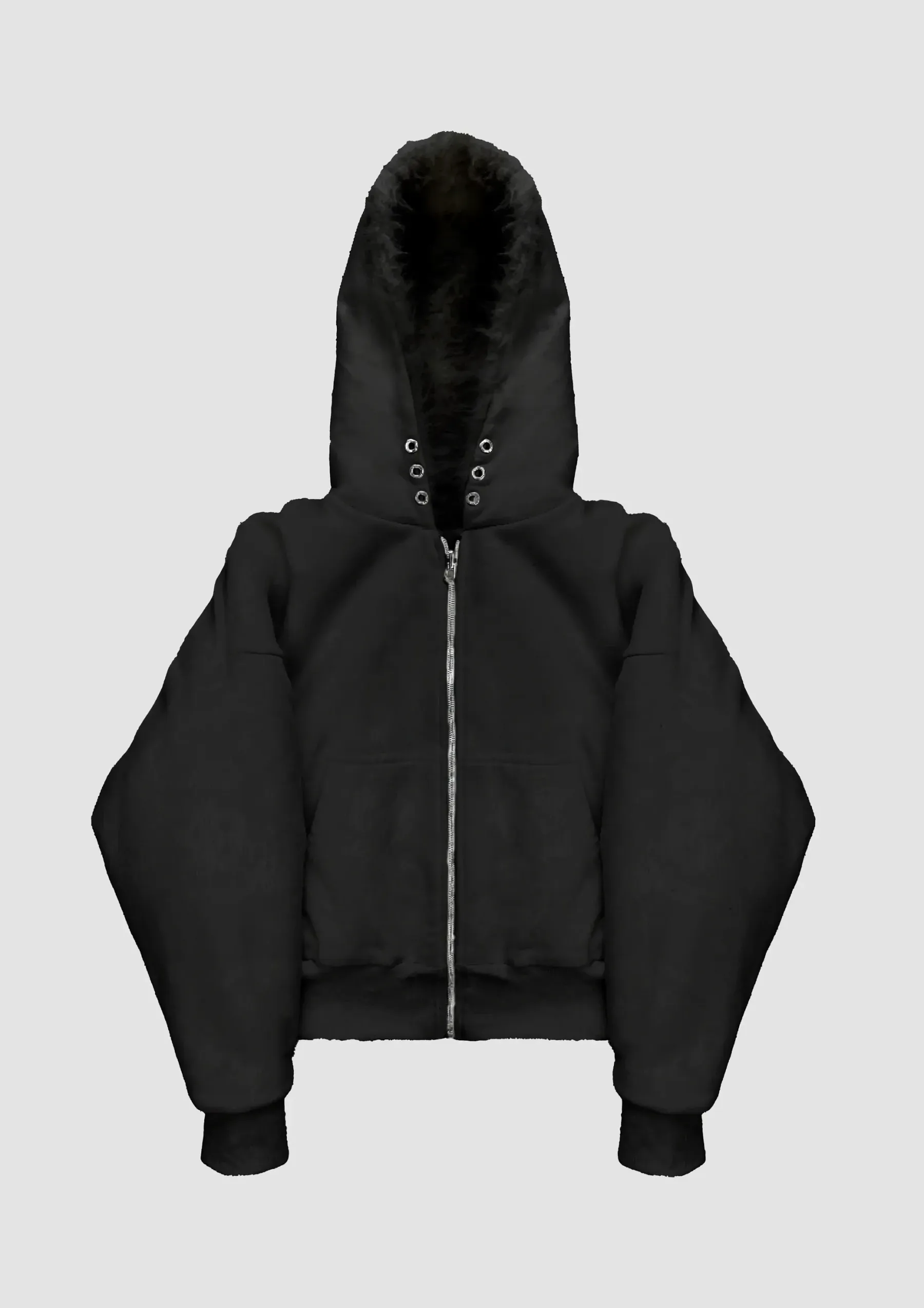 YETI FUR REVERSIBEL ZIP HOODIE