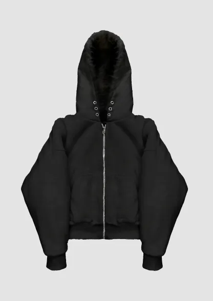 YETI FUR REVERSIBEL ZIP HOODIE