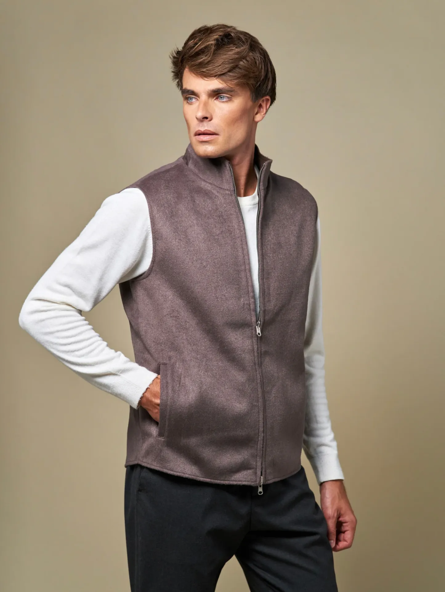 WOOL REVERSIBLE GILET