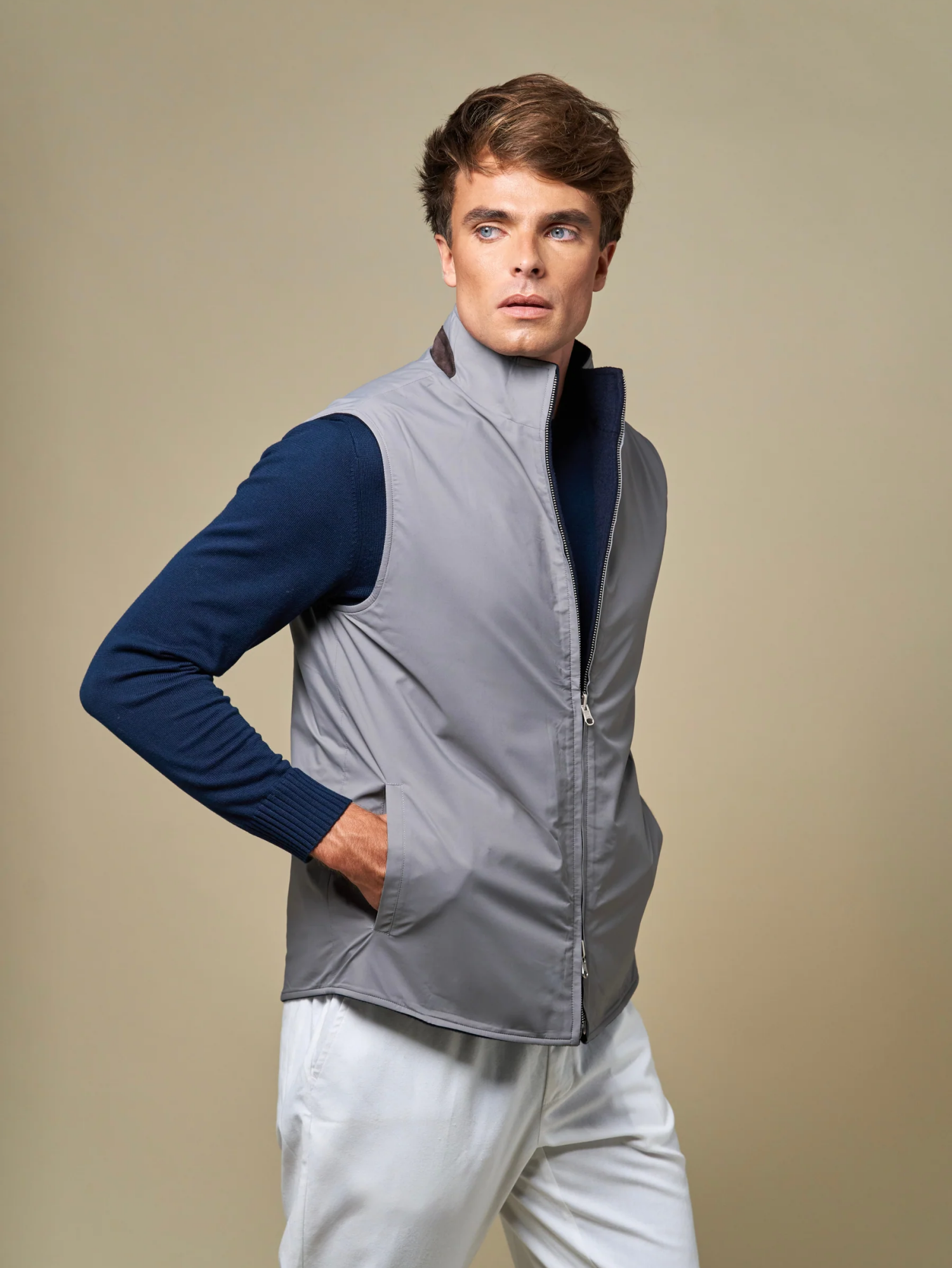 WOOL REVERSIBLE GILET