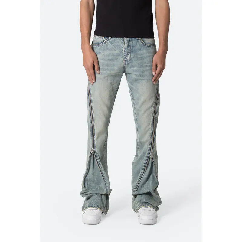 Zipper Flare Denim Jeans