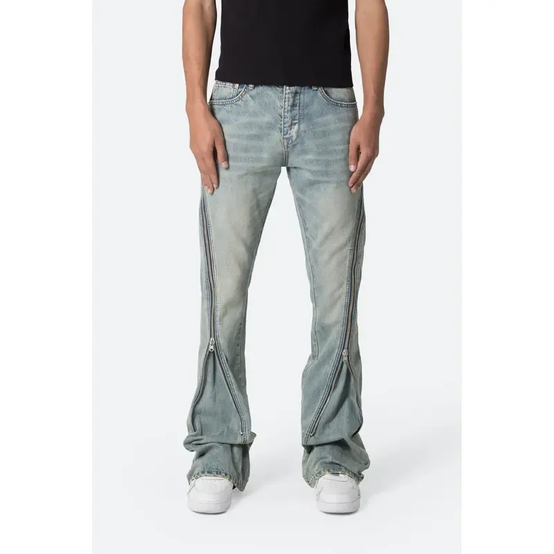 Zipper Flare Denim Jeans