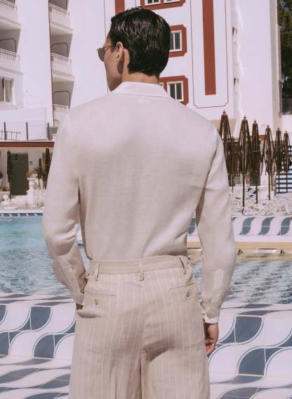 High Waisted Side Buckle Flare Trousers