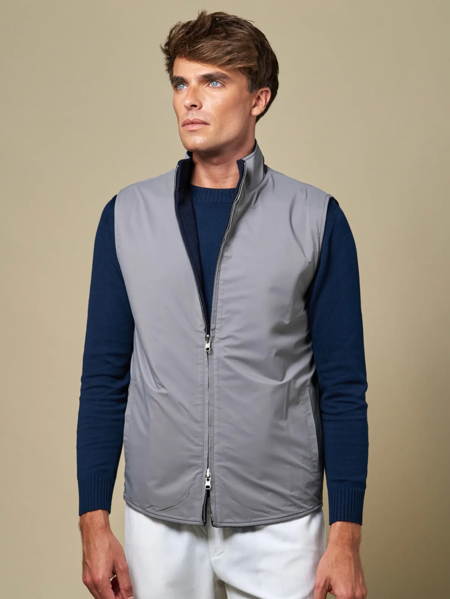WOOL REVERSIBLE GILET