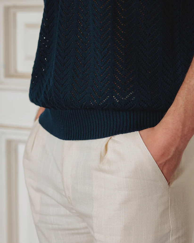 Knit polo shirt