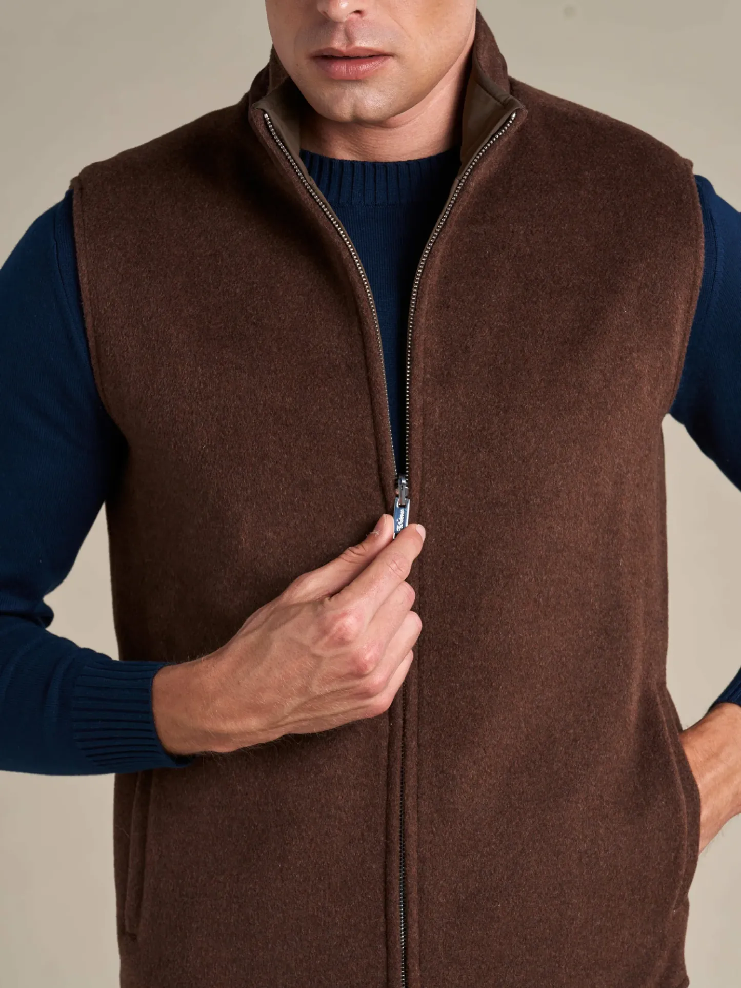 WOOL REVERSIBLE GILET