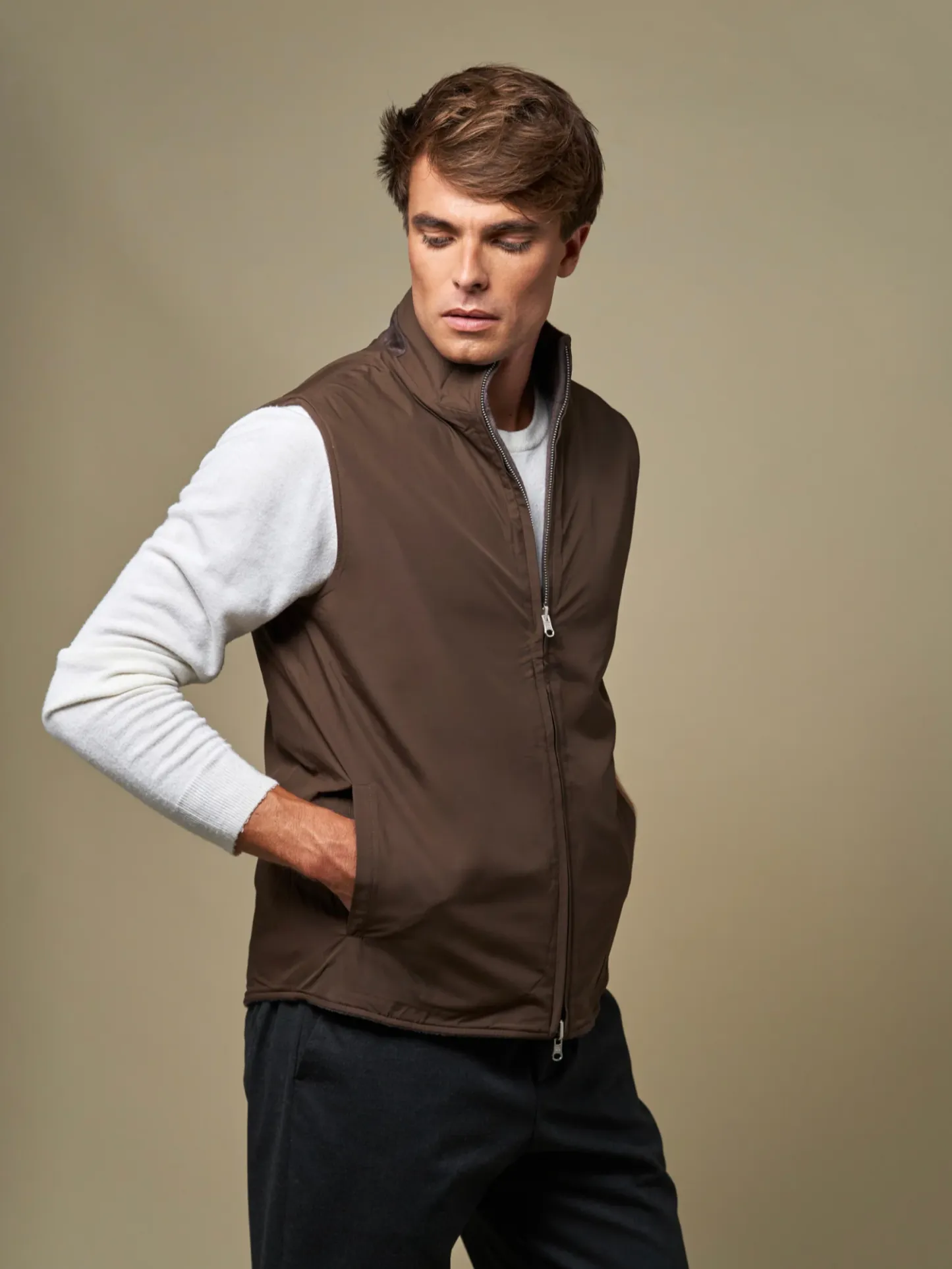 WOOL REVERSIBLE GILET