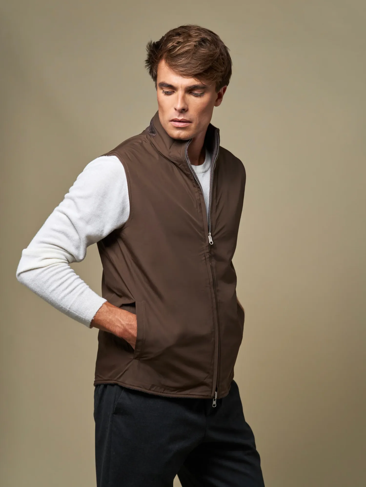 WOOL REVERSIBLE GILET