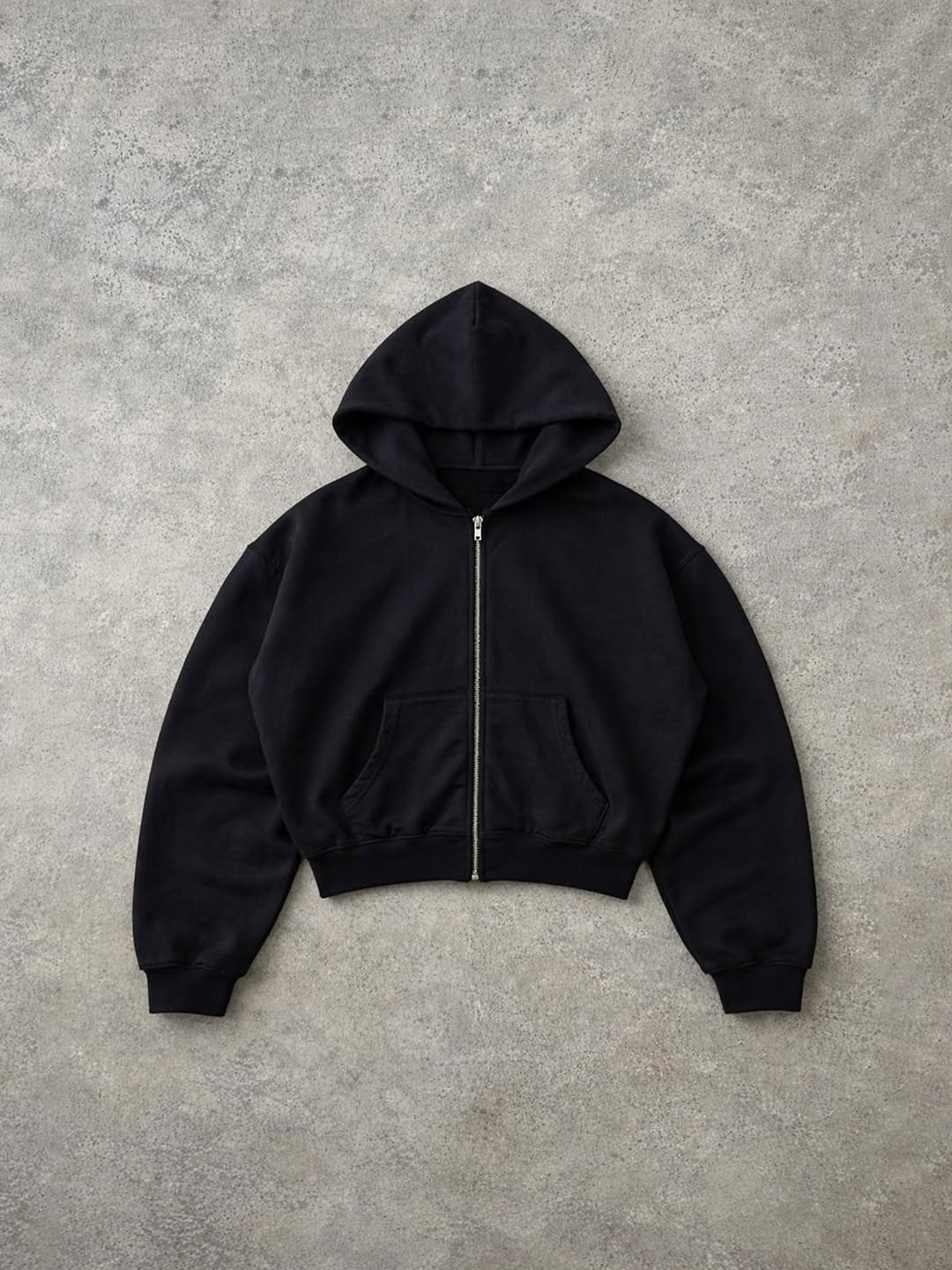 VINTAGE WASH CROP ZIP-UP HOODIE