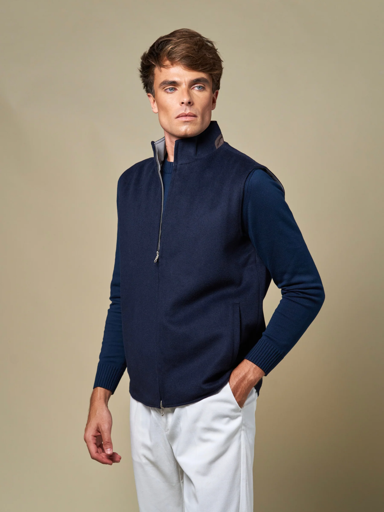 WOOL REVERSIBLE GILET