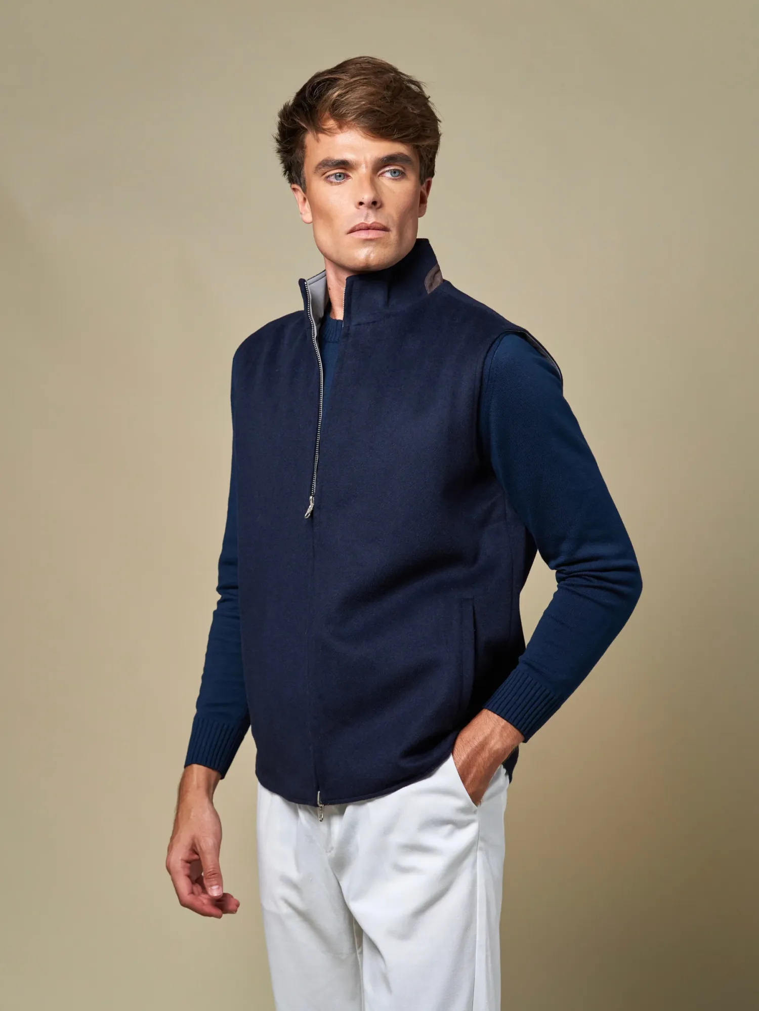 WOOL REVERSIBLE GILET