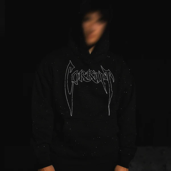 Rhinestone Design Oversized Hoodie