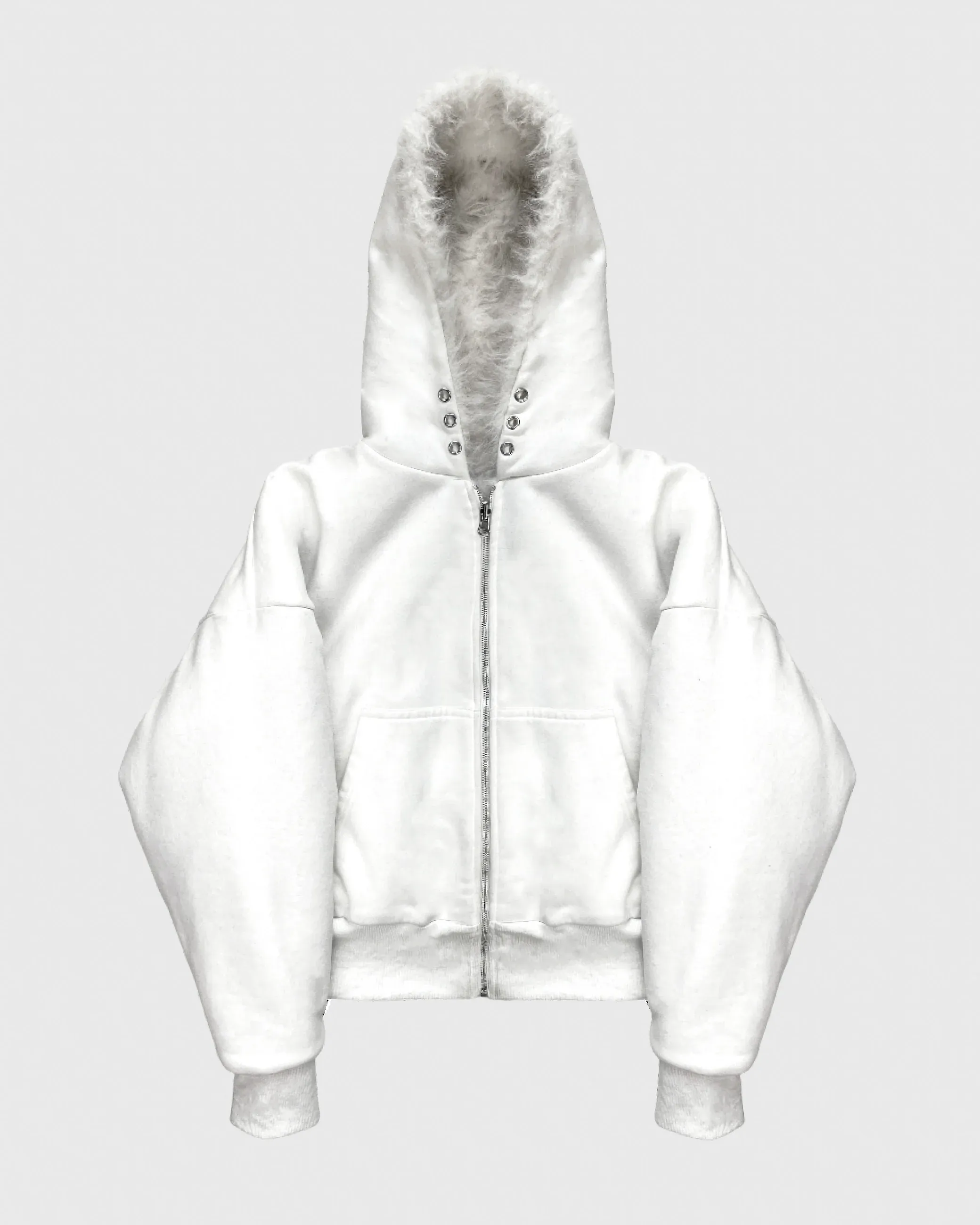 YETI FUR REVERSIBEL ZIP HOODIE