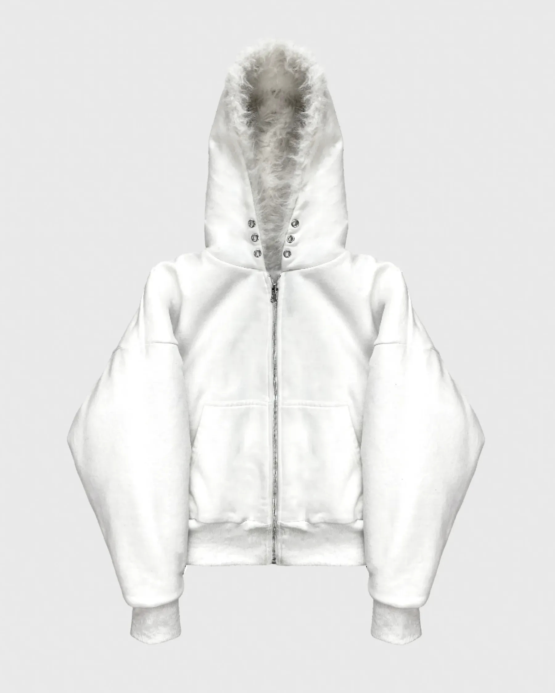 YETI FUR REVERSIBEL ZIP HOODIE