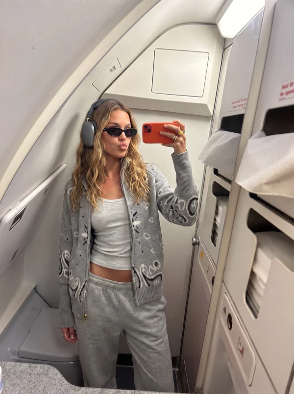Carla Bandana Zip-Up Sweater