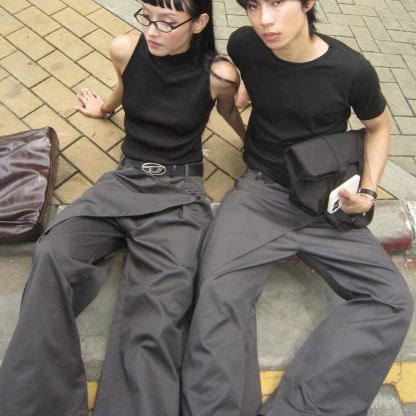 ASYMMETRICAL WRAP PANTS