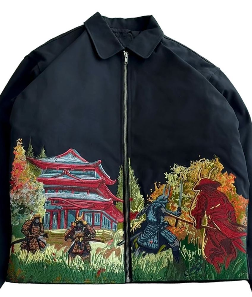 Samurai Duel Embroidered Work Jacket