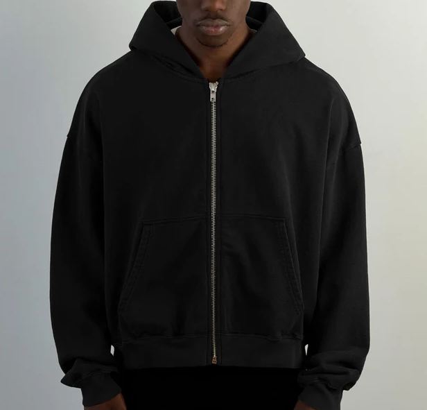 VINTAGE WASH CROP ZIP-UP HOODIE