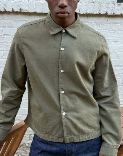 Japanese Newport Crop Button-Up II | Herringbone Twill