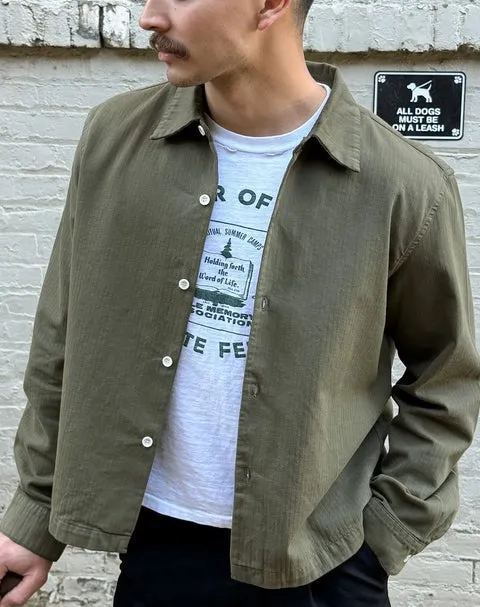Japanese Newport Crop Button-Up II | Herringbone Twill