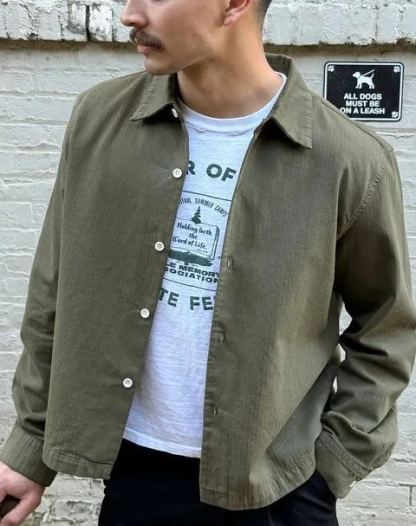 Japanese Newport Crop Button-Up II | Herringbone Twill