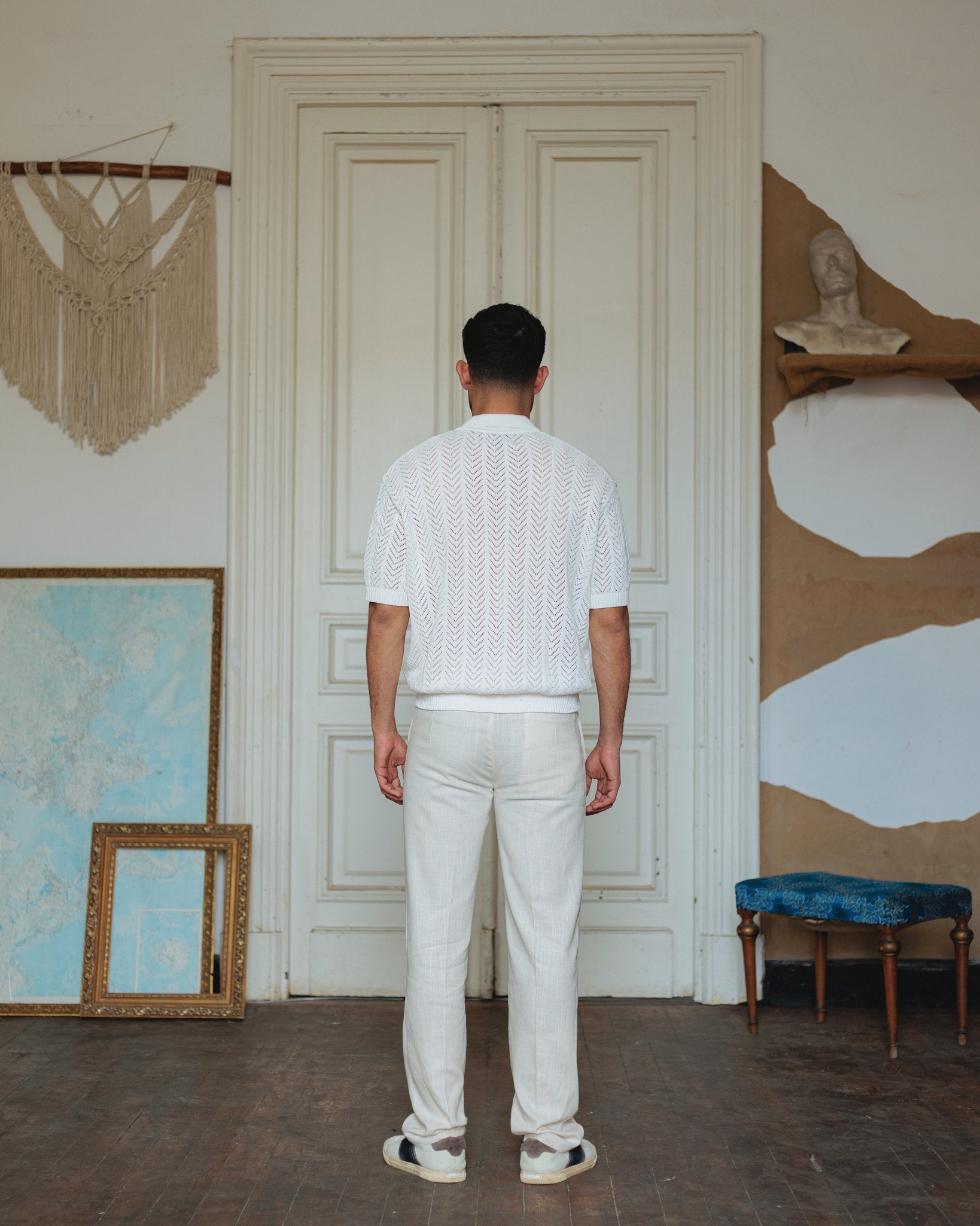 Knit polo shirt