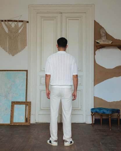 Knit polo shirt