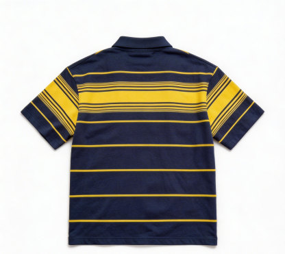 Navy Gold Stripe Polo & Brown Gold Stripe Polo