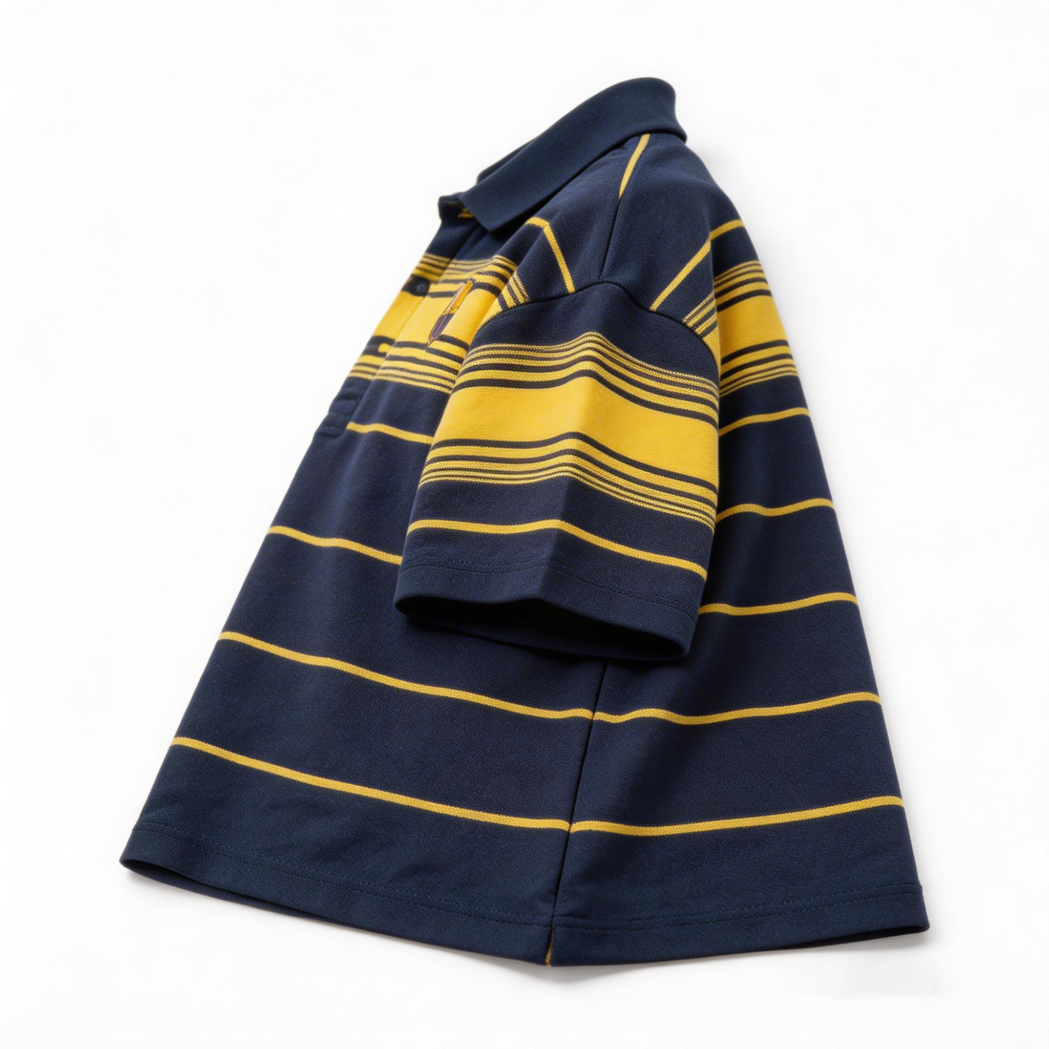 Navy Gold Stripe Polo & Brown Gold Stripe Polo