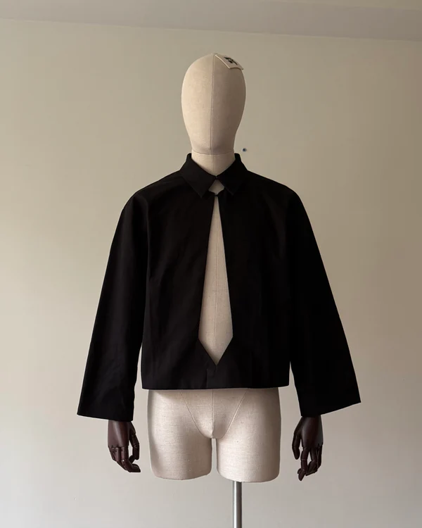 Necktie Cutout Jacket