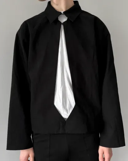 Necktie Cutout Jacket
