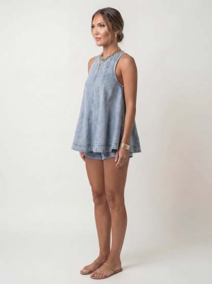 Denim Two-Piece Set