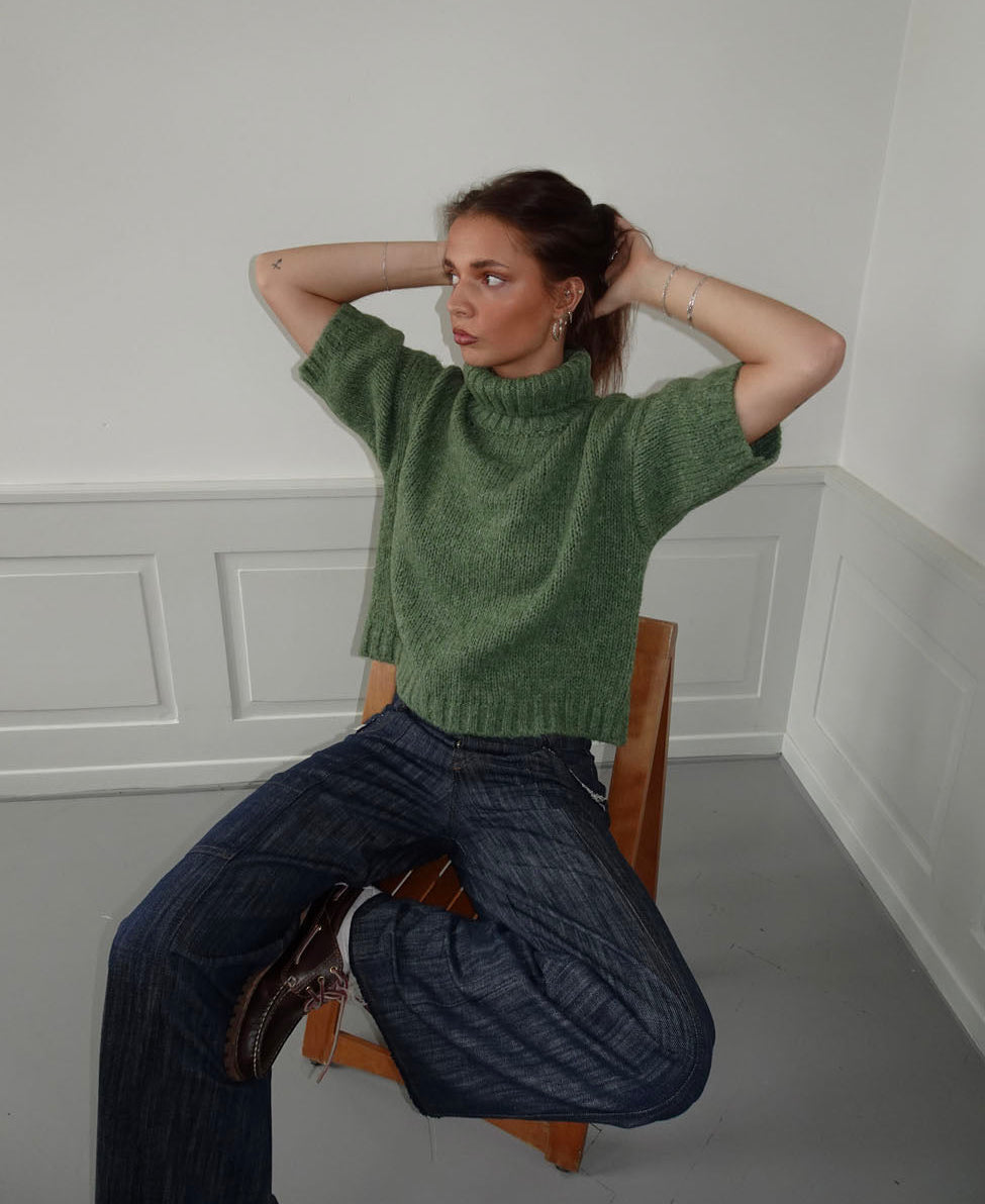 Dubleo knit sweater with short sleeves