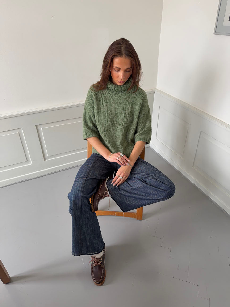 Dubleo knit sweater with short sleeves