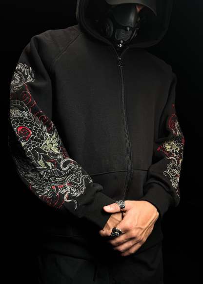 DRAGON EMBROIDERY ZIPPER