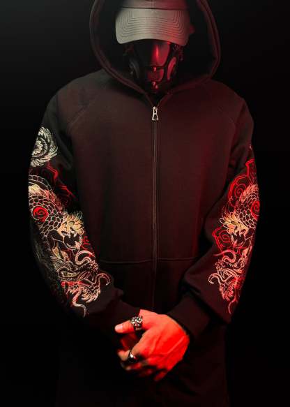 DRAGON EMBROIDERY ZIPPER