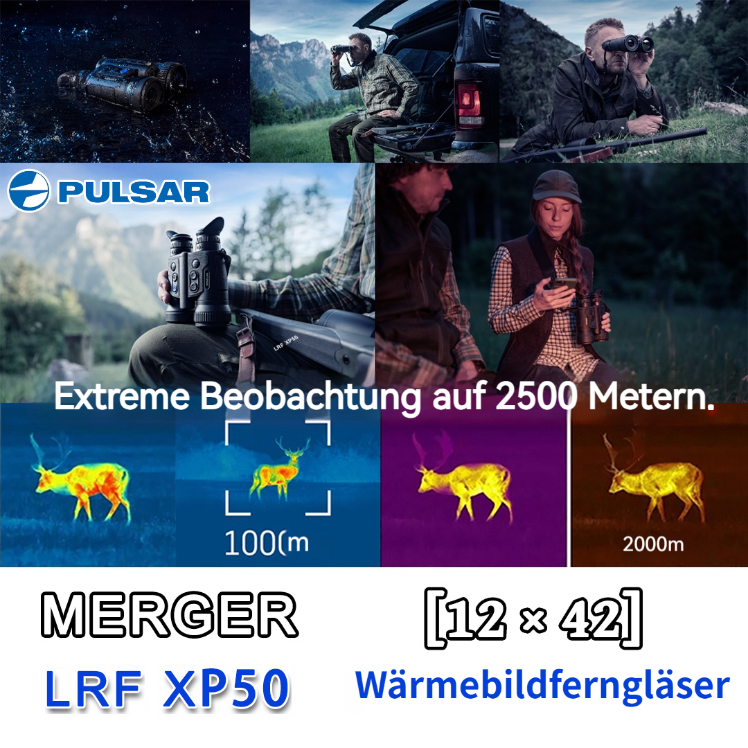 Imagen térmica binocular clásica Pulsar-LRF XP50, detección precisa Lynred y seguimiento extremo