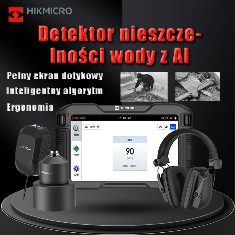 Detektor wycieków wody HIKMICRO AI inteligentny detektor wycieków wykrywanie wycieków w rurach wodnych wewnątrz i na zewnątrz przyrząd do wykrywania wycieków