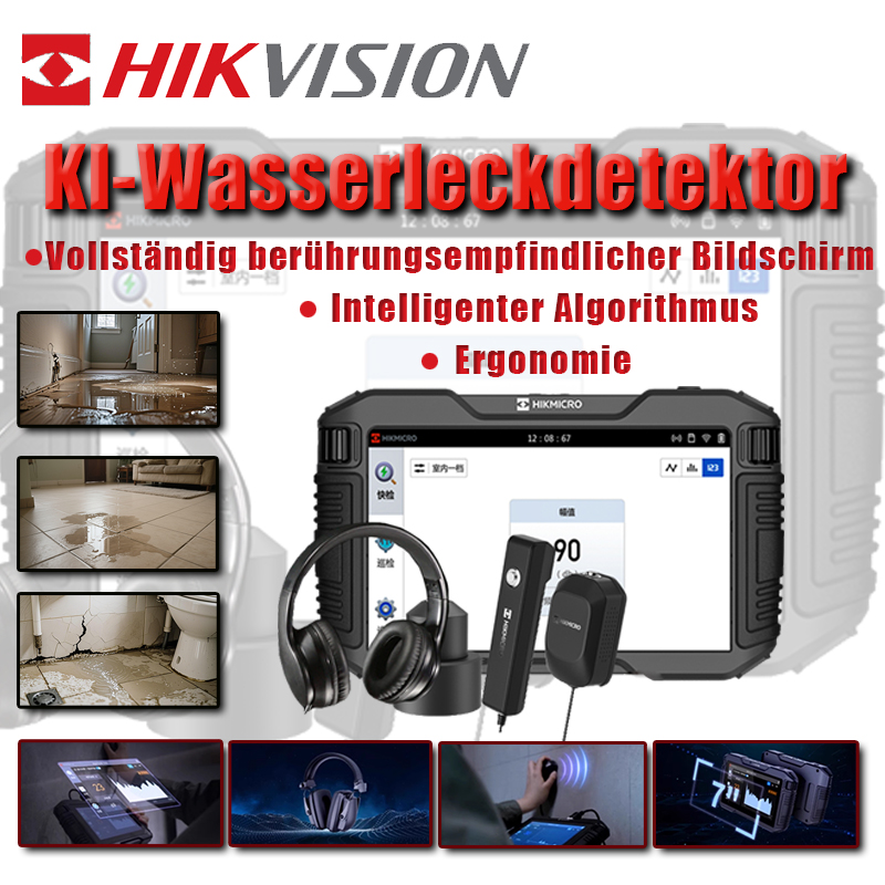 HIKMICRO Wasserleckdetektor KI intelligenter Leckdetektor Wasserrohrleckerkennungsinstrument für den Innen- und Außenbereich