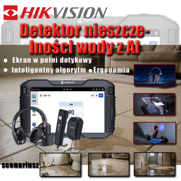 Detektor wycieków wody HIKMICRO AI inteligentny detektor wycieków wykrywanie wycieków w rurach wodnych wewnątrz i na zewnątrz przyrząd do wykrywania wycieków