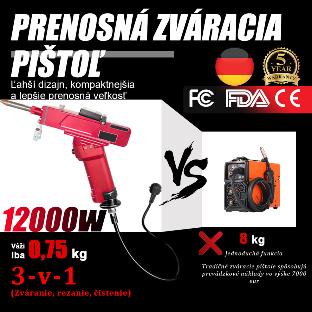 Kompaktné 12 kW zváracie zariadenie – 0,75 kg