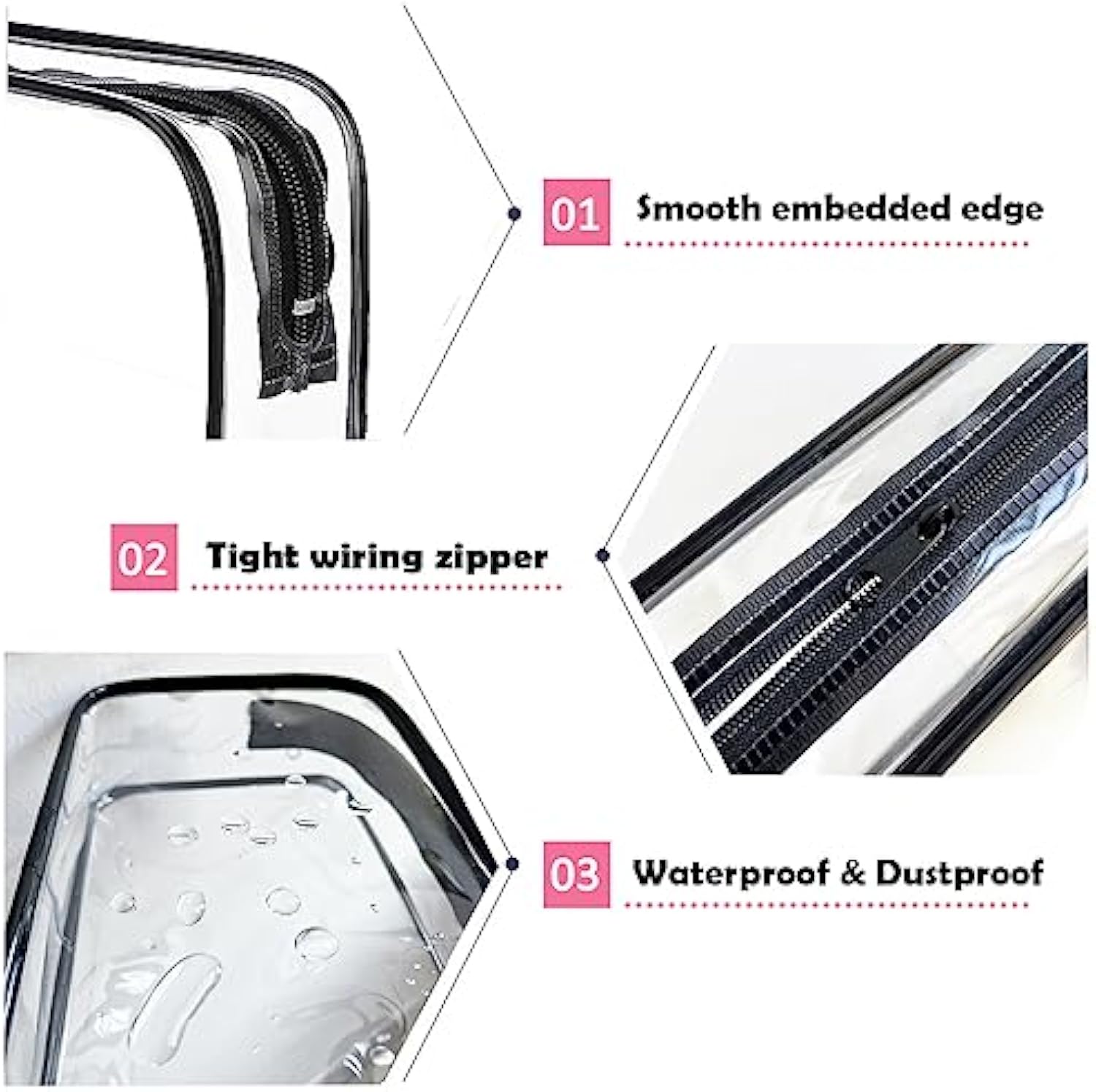 TSA Approved Toiletry Bag, 3 Pack Clear Travel Bags for Toiletries, Quart Size Makeup Cosmetic Bag Organizer for Women, Men, and Travel Accessories (Black)