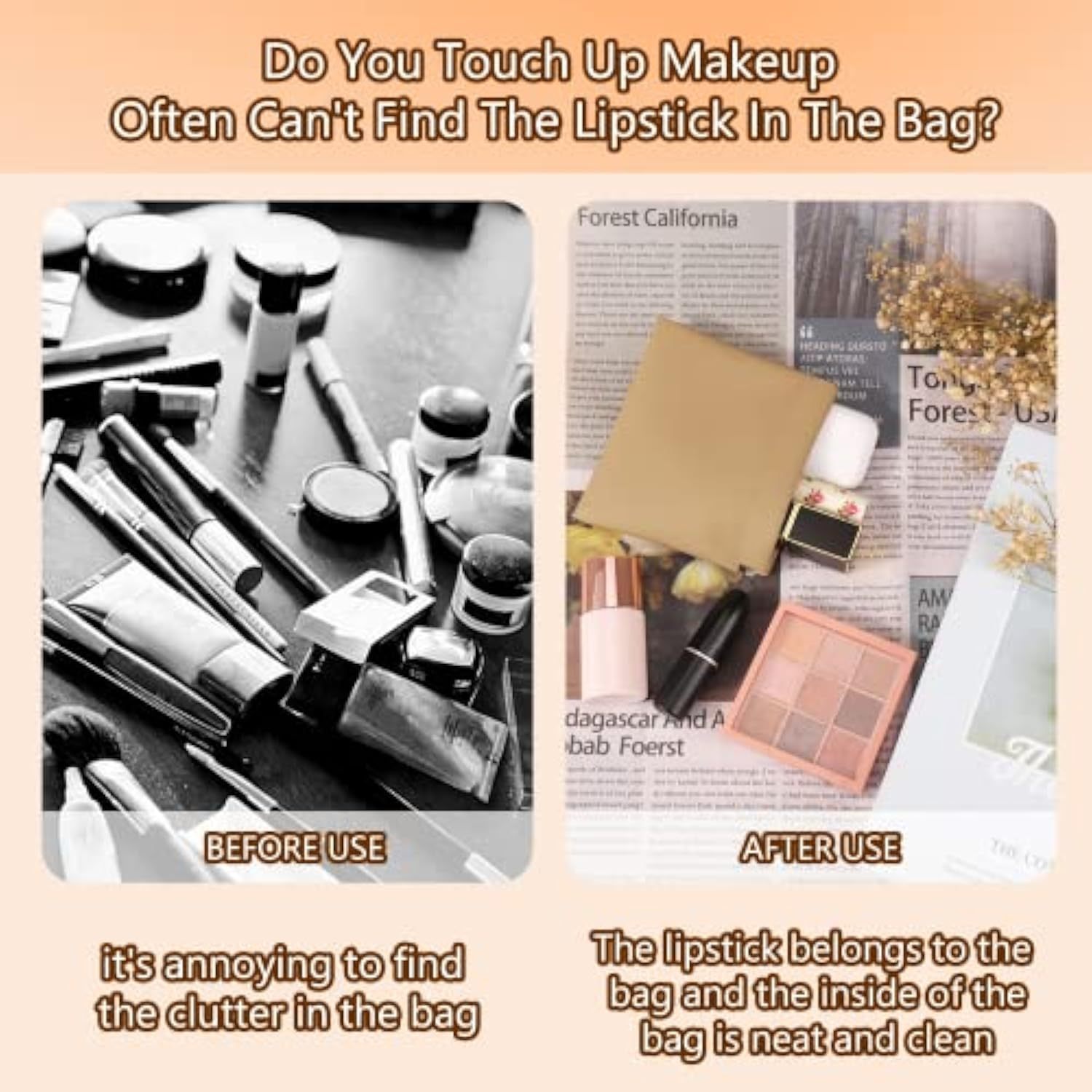 4 PCS Small Makeup Bag for Purse, Mini Portable Cosmetic Bags for Women, Coin Purse, Lipstick & Cosmetic Accessories Organizer, Small Travel Kit Storage Pouch