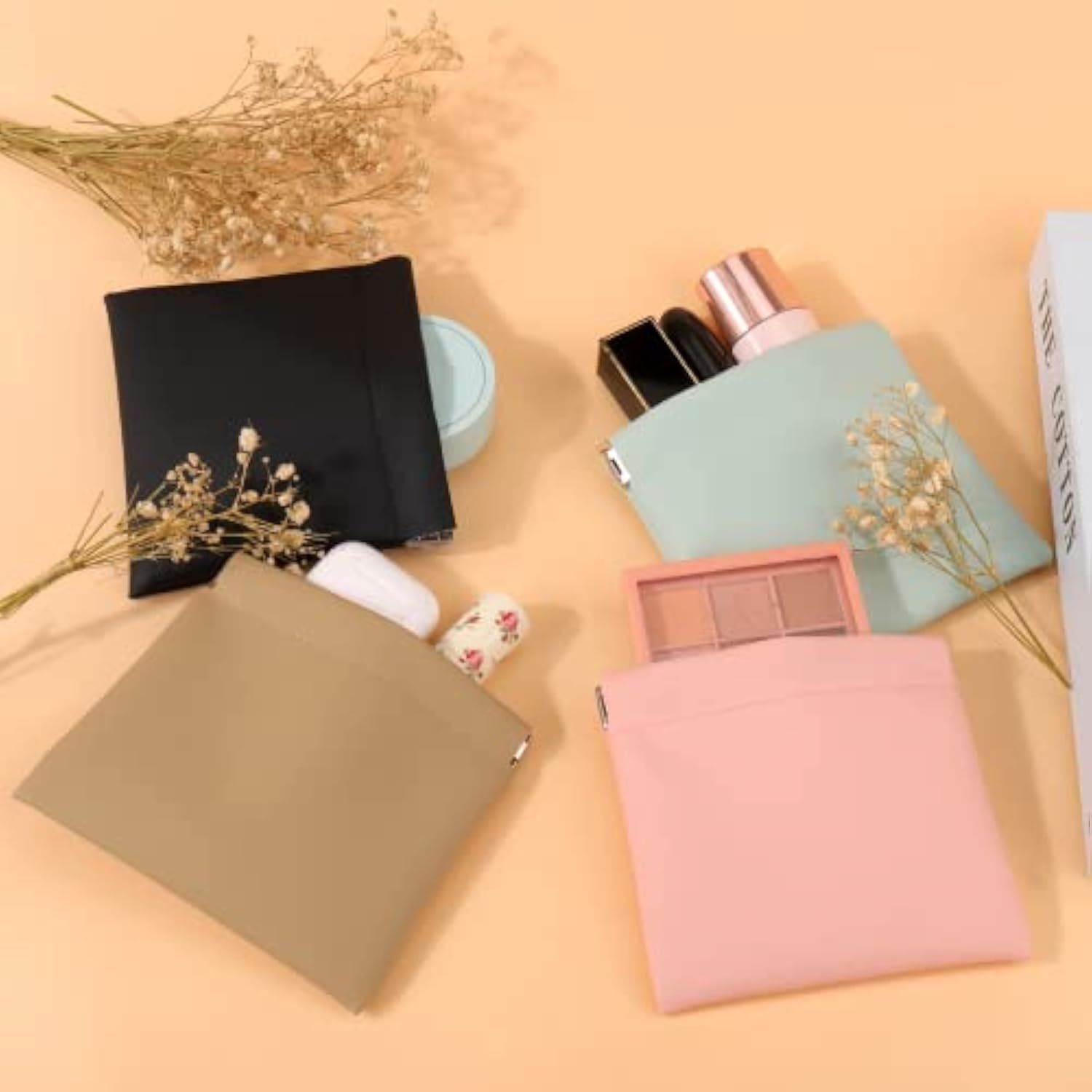 4 PCS Small Makeup Bag for Purse, Mini Portable Cosmetic Bags for Women, Coin Purse, Lipstick & Cosmetic Accessories Organizer, Small Travel Kit Storage Pouch