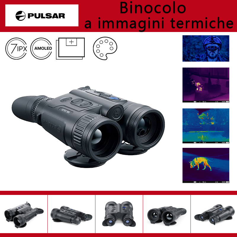 Pulsar-LRF XP50, imaging termico binoculare classico, rilevamento preciso di Lynred e tracciamento estremo